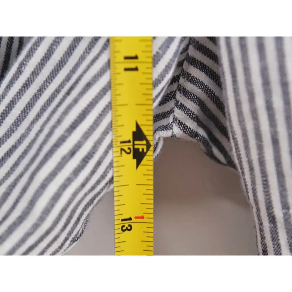 NWT Alex Crane Men's 28x30 White Blue Pinstripe Pants 100% Linen Relaxed Fit